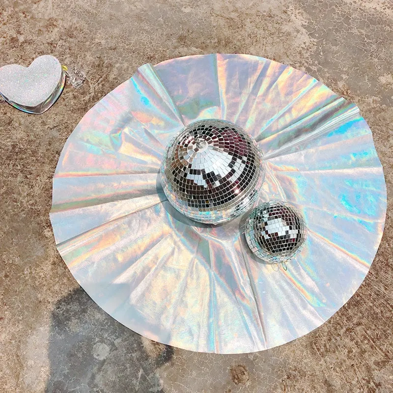 Harajuku Iridescent Holographic Tennis Skirt