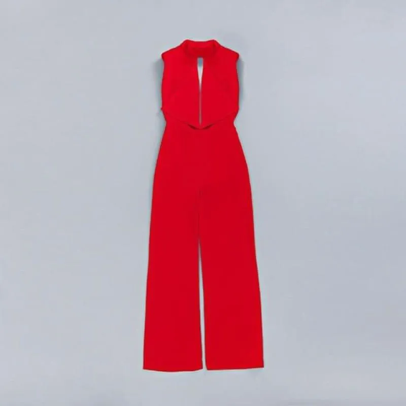 High Waist Maxi Wide Leg  Backless Sleeveless Jumpsuits