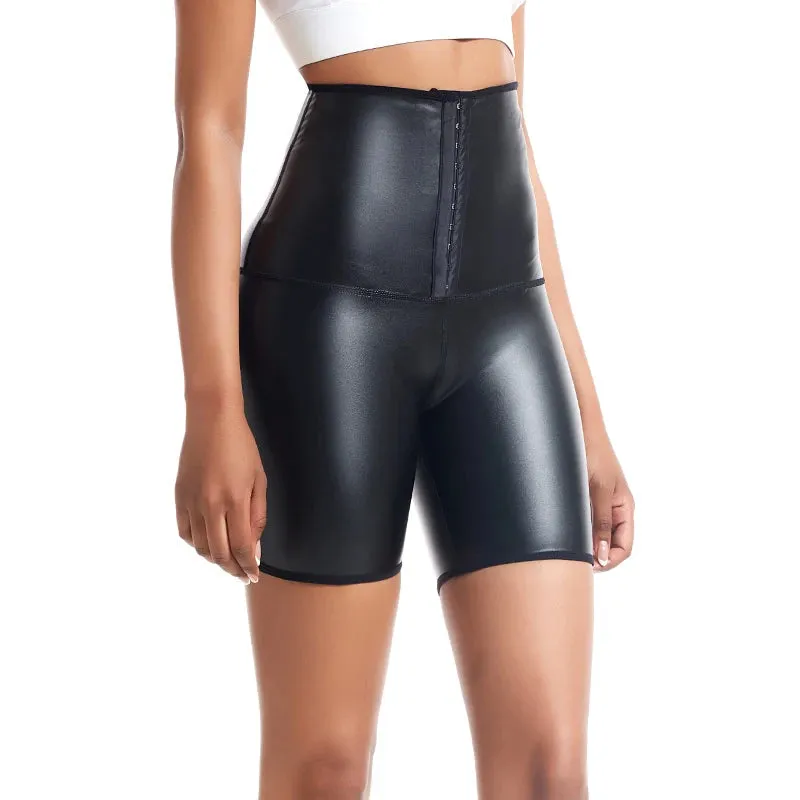 High Waisted Faux Leather Shorts