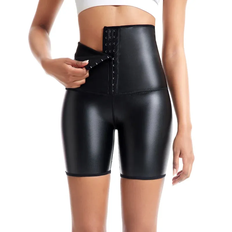 High Waisted Faux Leather Shorts