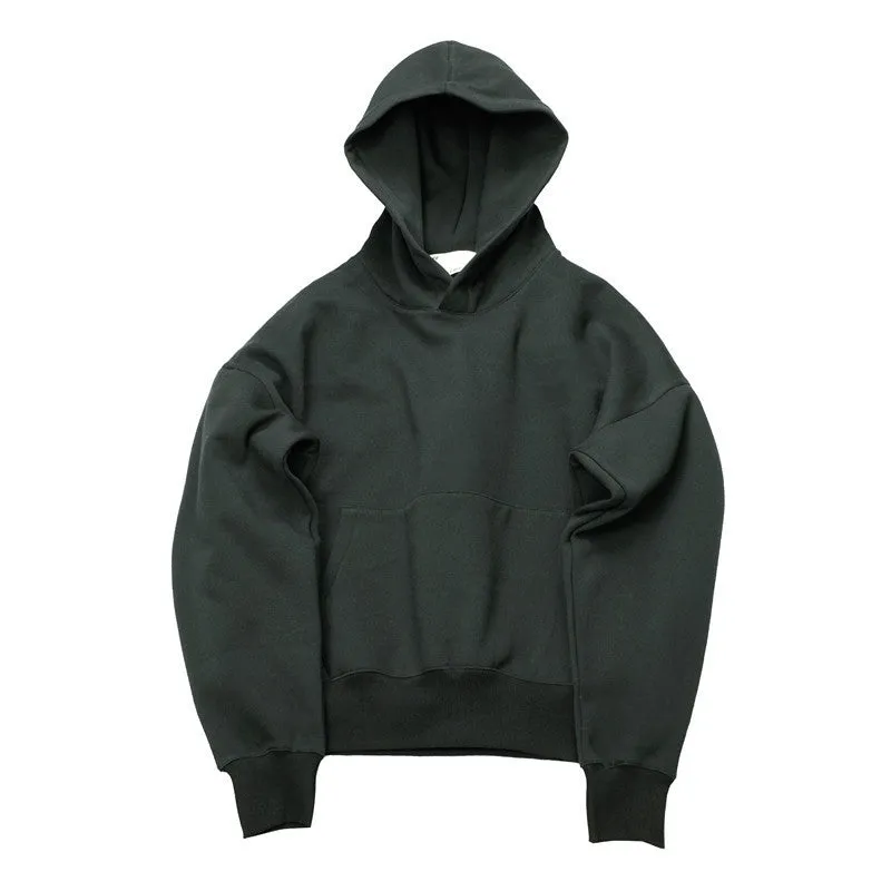 hip hop hoodies with fleece WARM winter mens kanye west hoodie sweatshirt swag solid Olive pullover