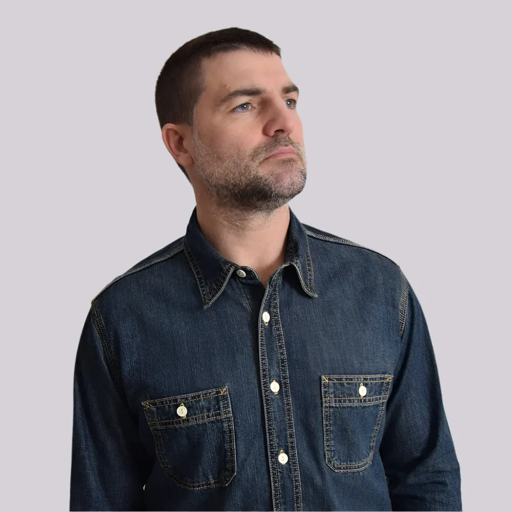 Houston Indigo Vintage Denim Work Shirt
