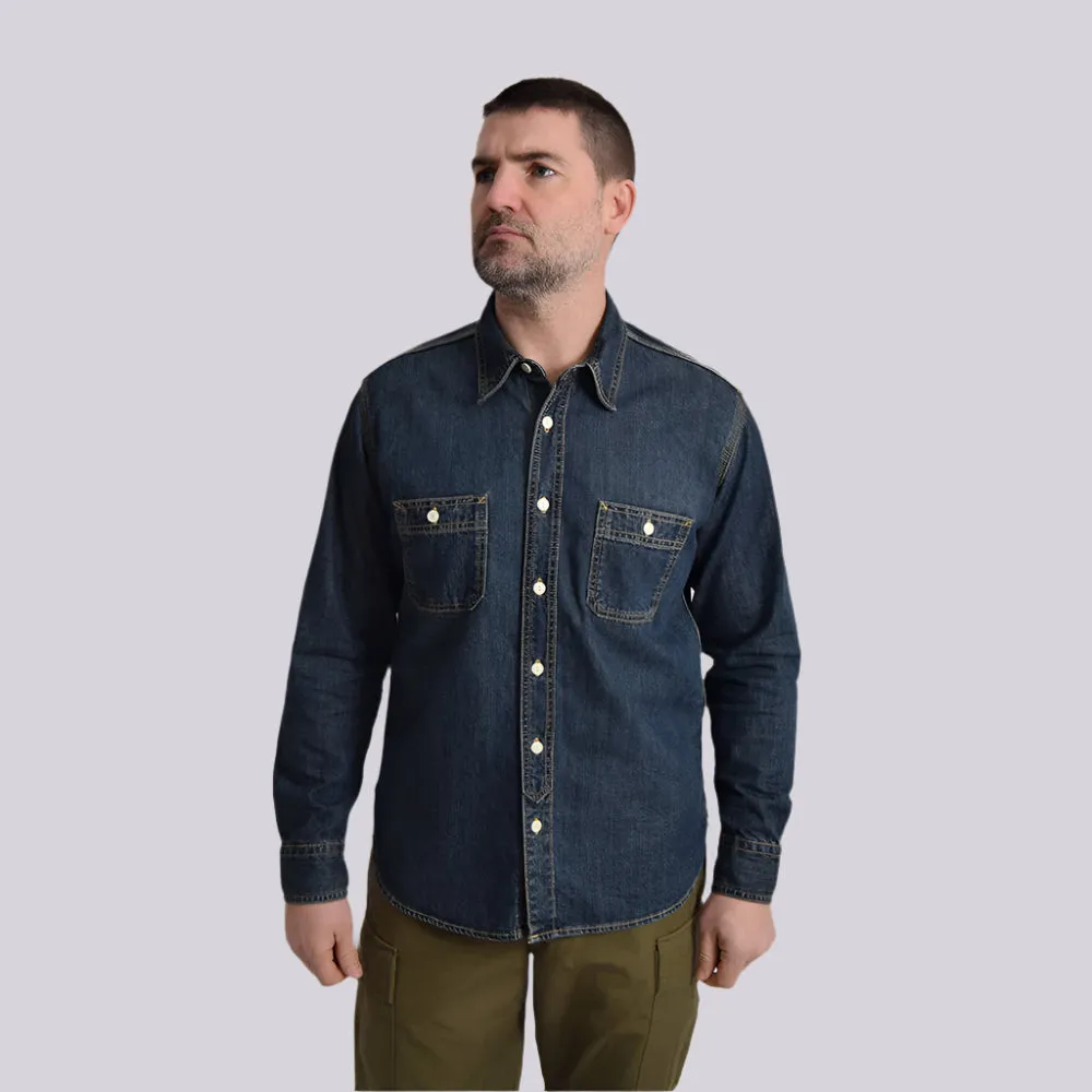 Houston Indigo Vintage Denim Work Shirt