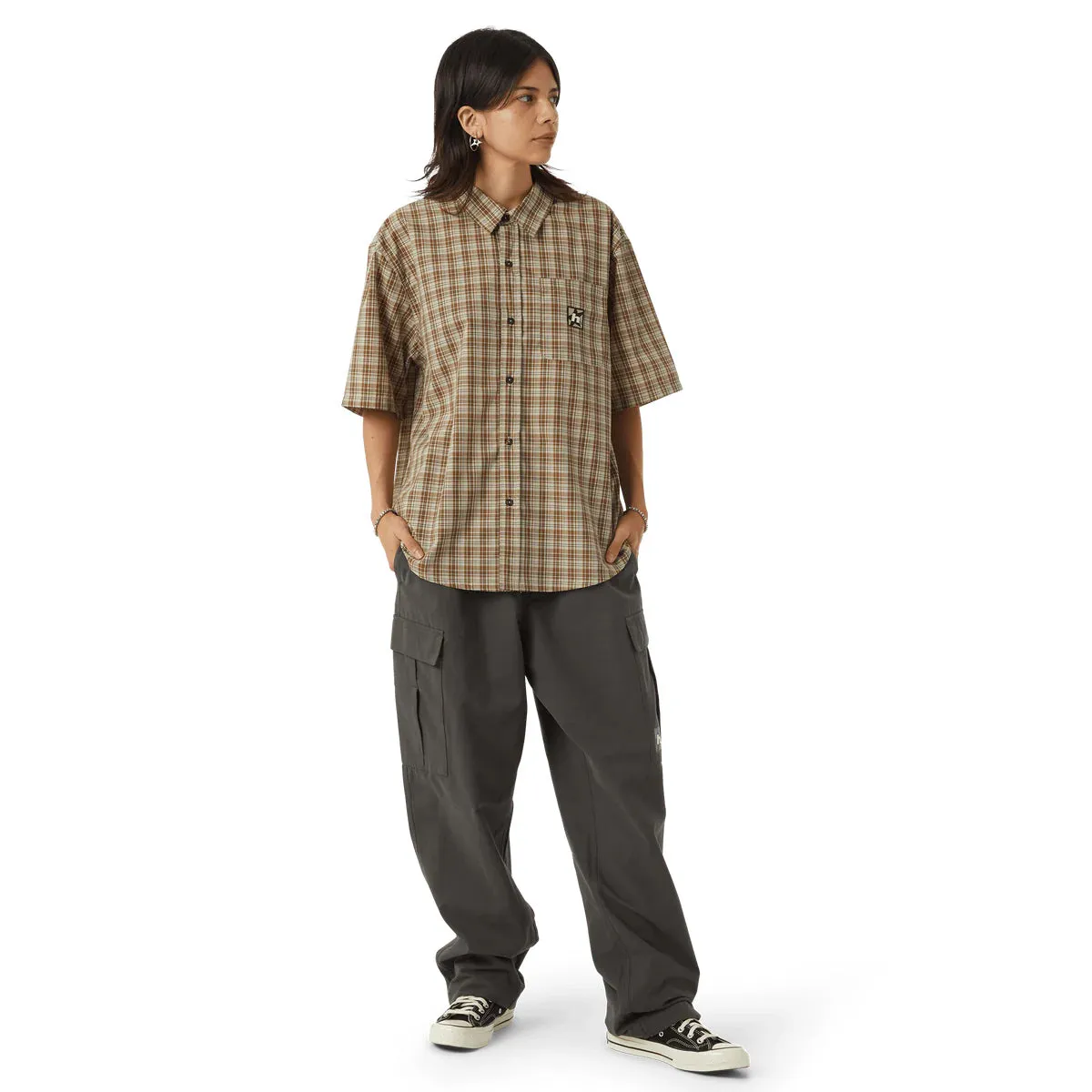 Huf - H Star Plaid Shirt Putty