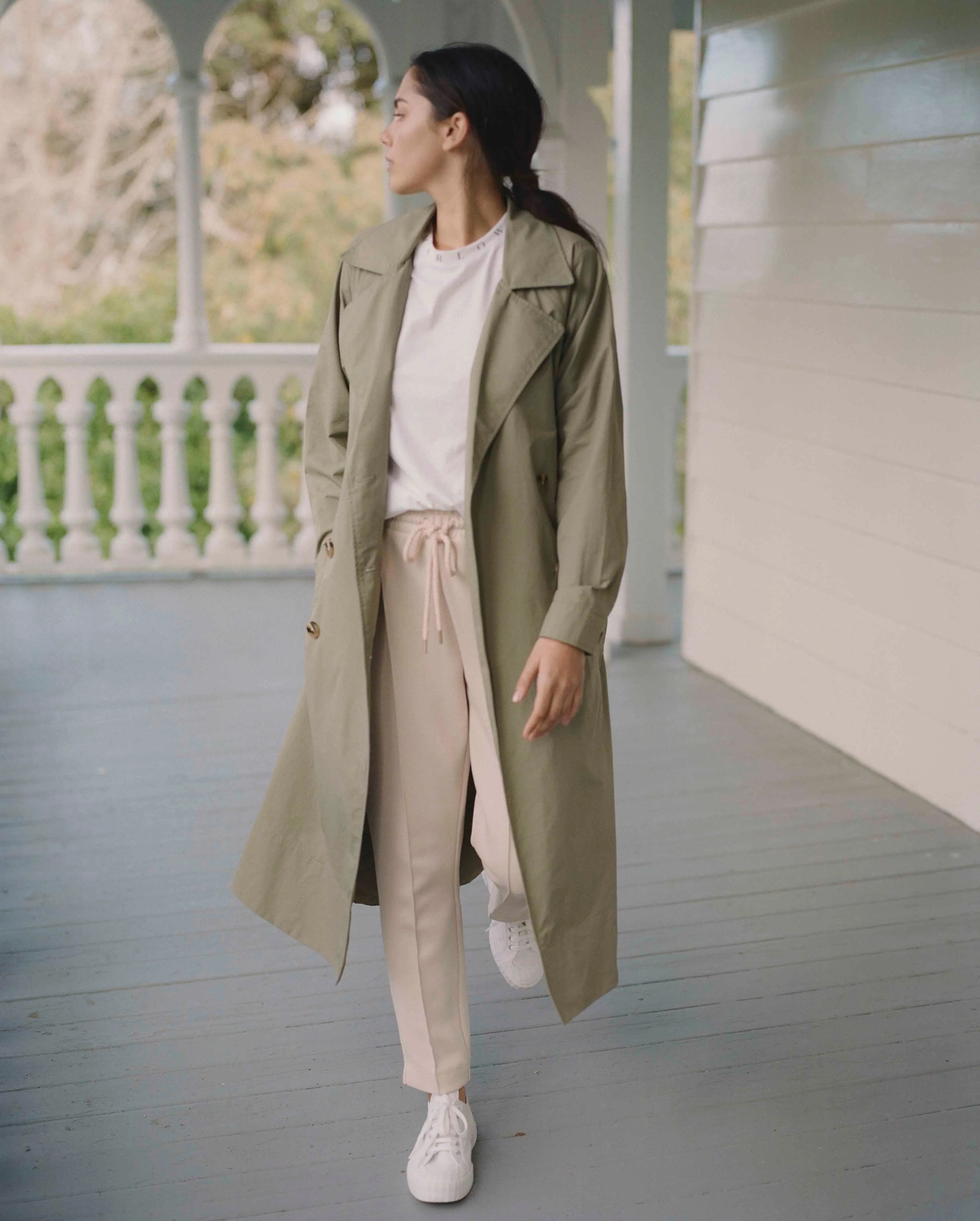 Hybrid Trench Coat - Olive