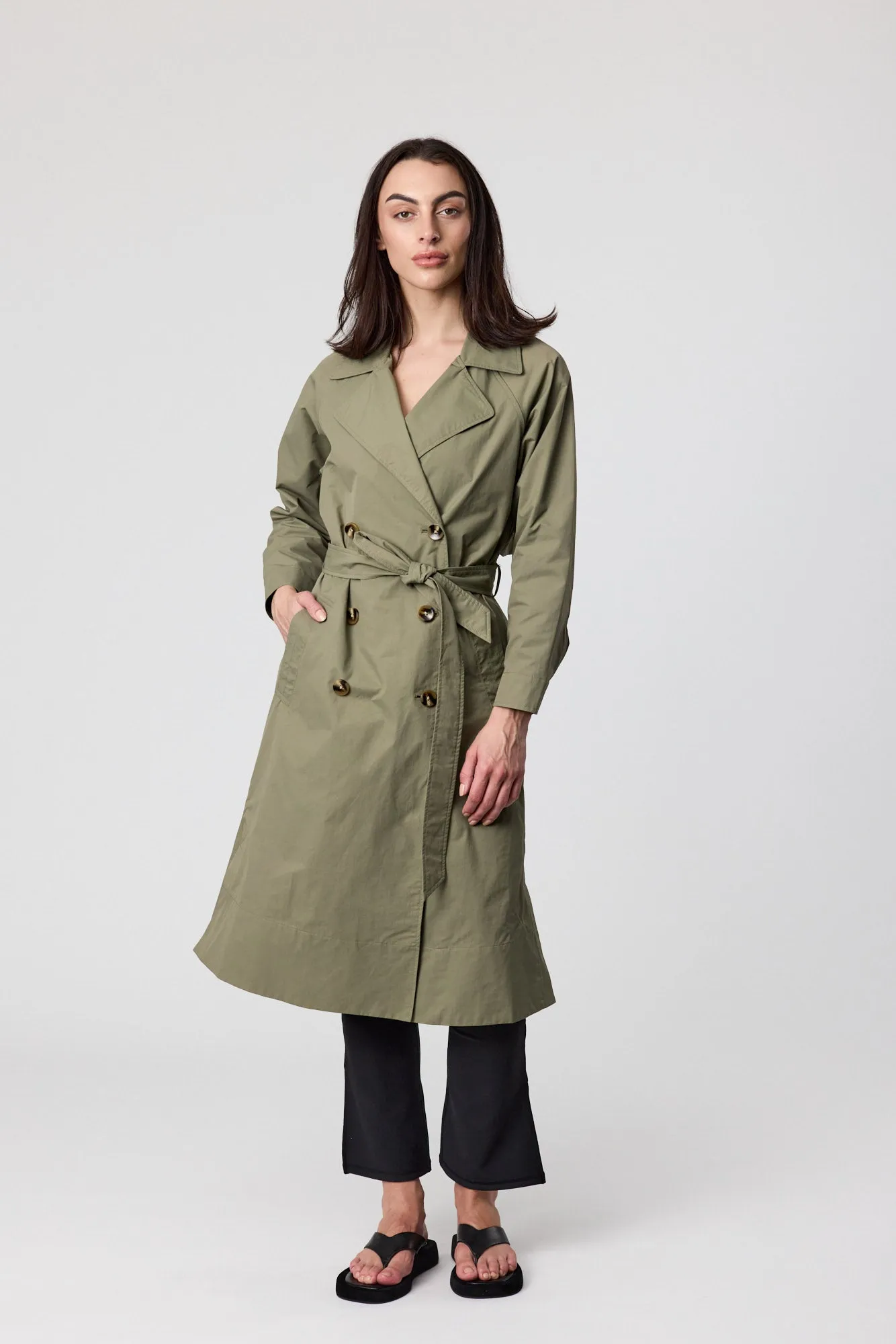 Hybrid Trench Coat - Olive