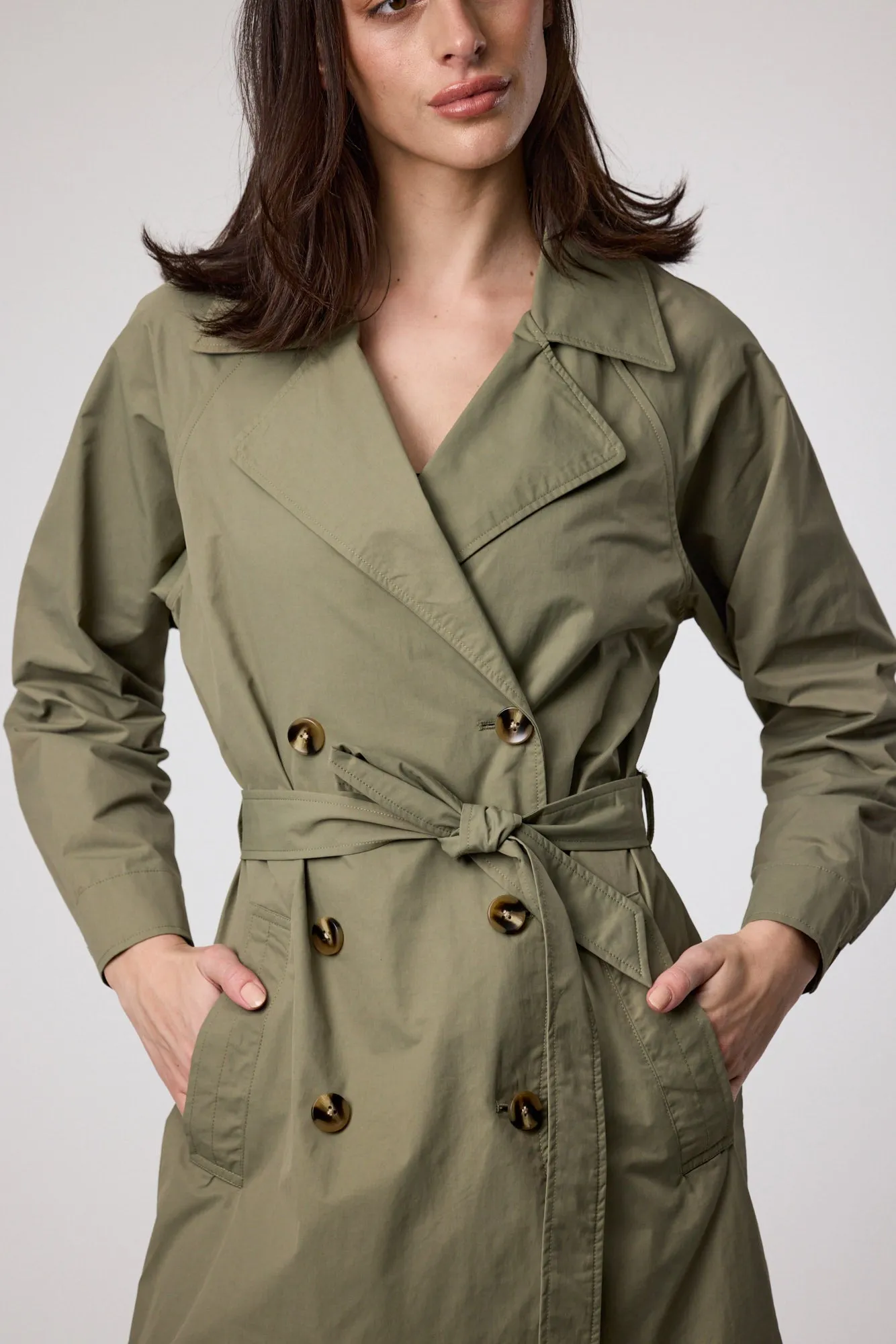Hybrid Trench Coat - Olive