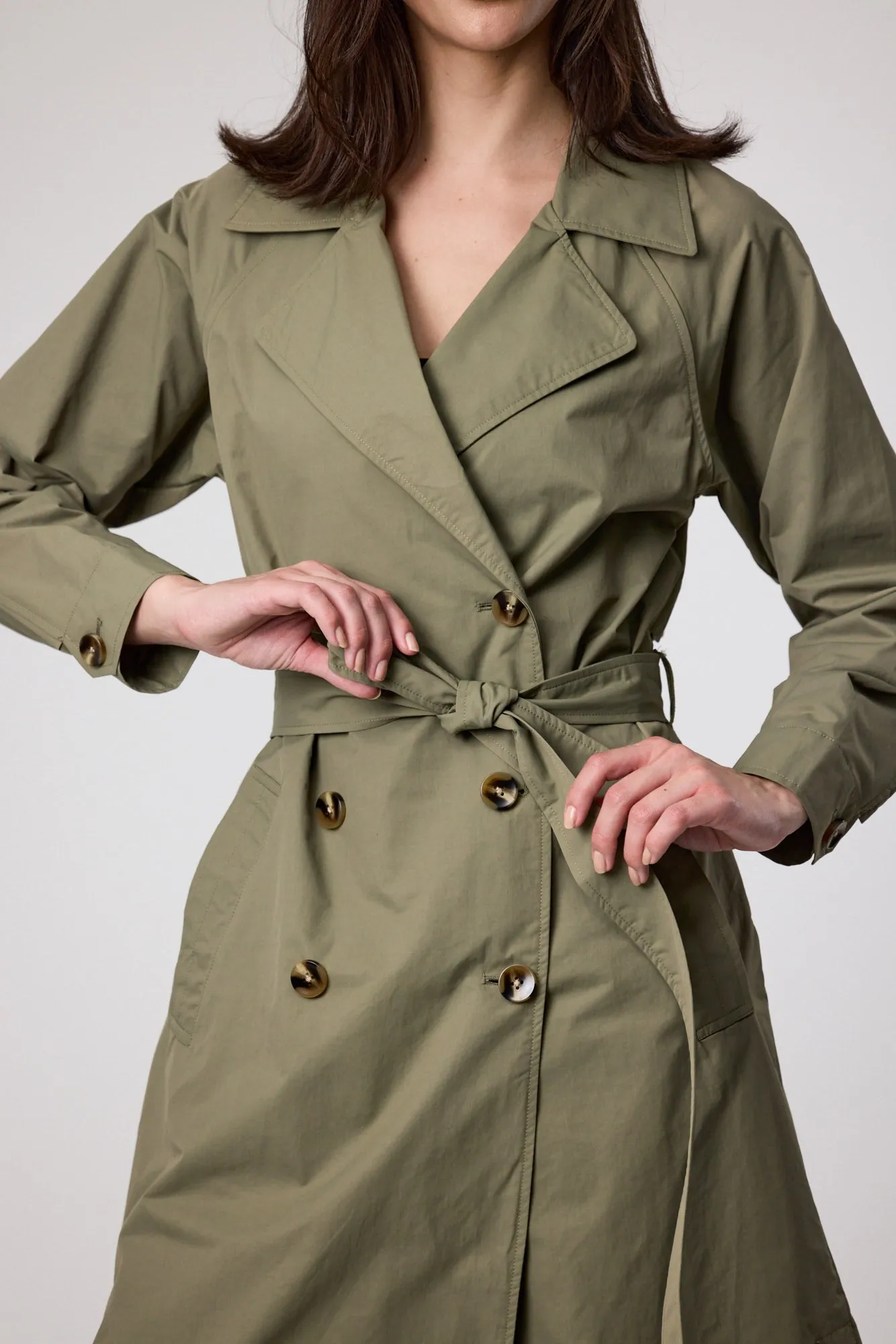 Hybrid Trench Coat - Olive
