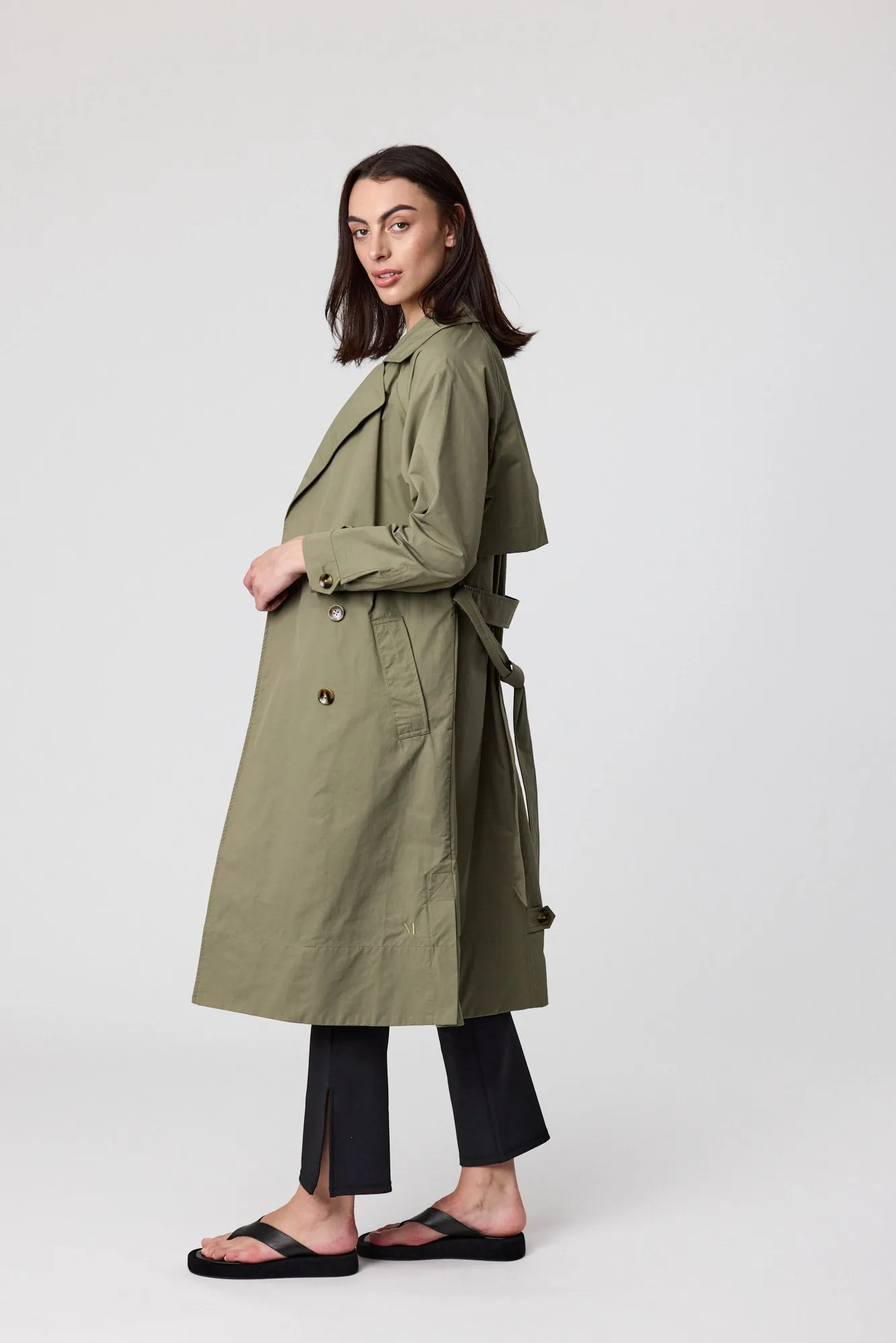 Hybrid Trench Coat - Olive