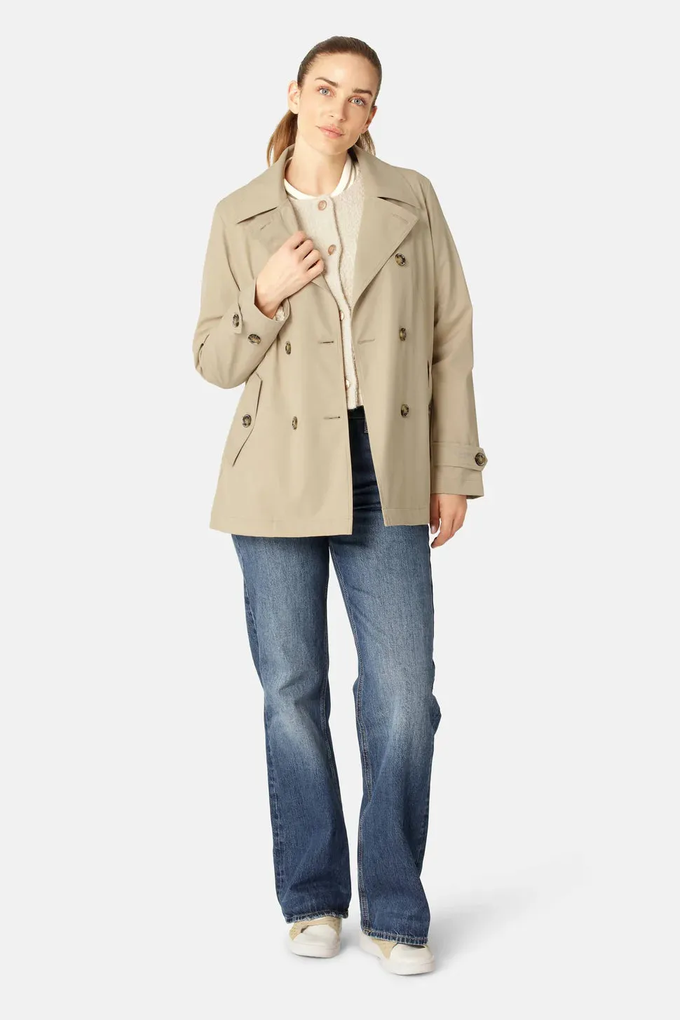 Ilse Jacobsen Rain 02 Peacoat in White Pepper