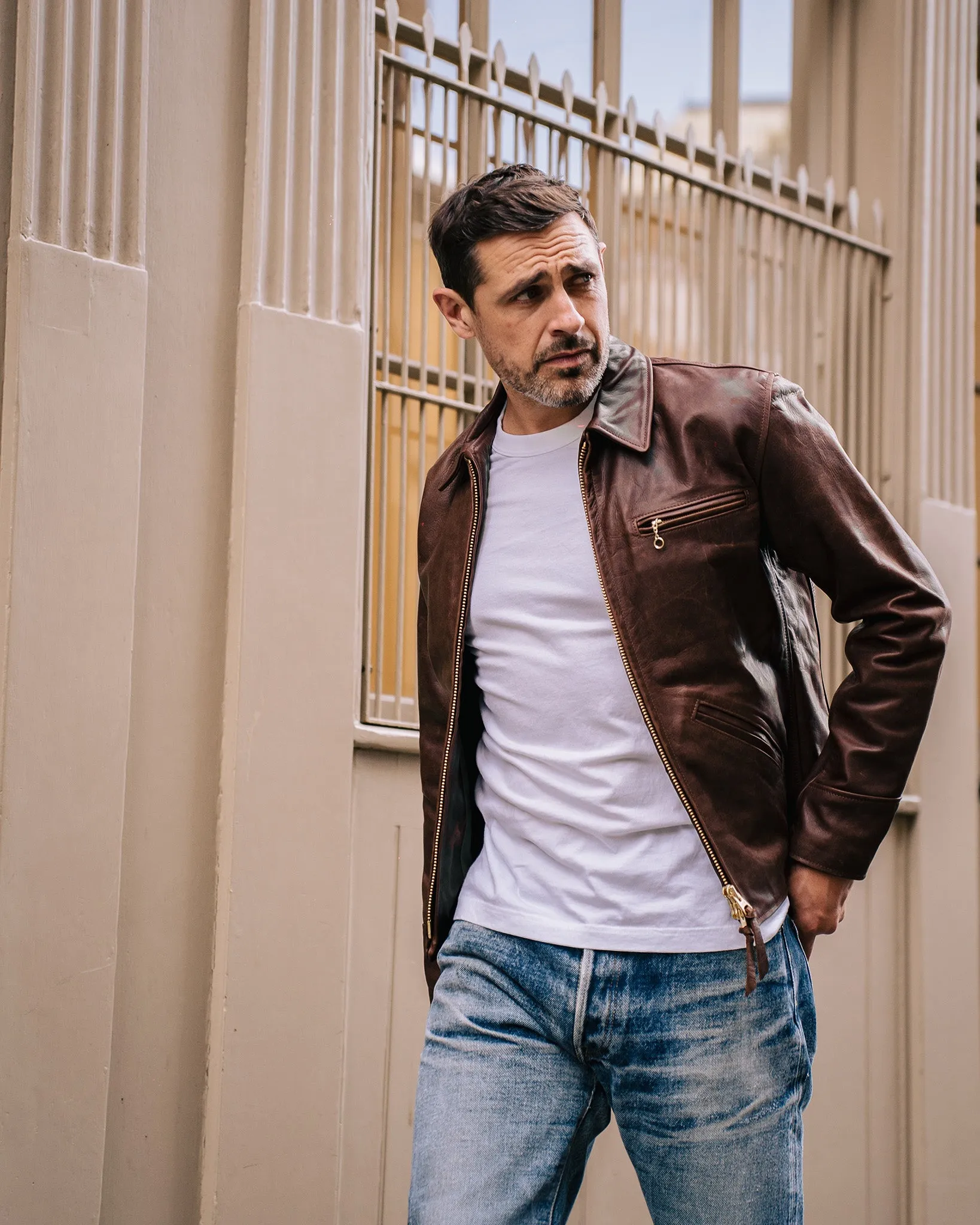 Iron Heart x Simmons Bilt Horsehide Savannah Jacket - Brown