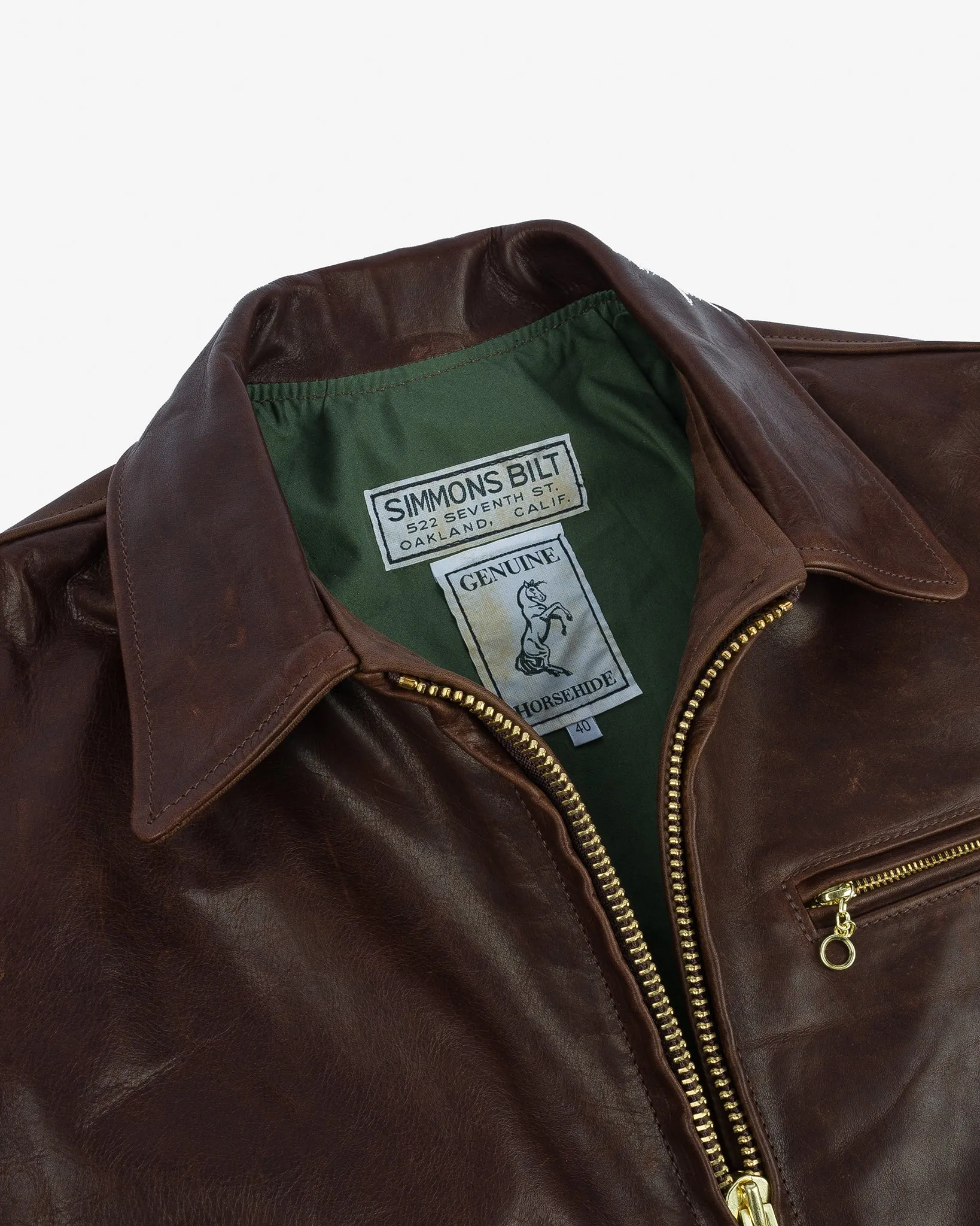 Iron Heart x Simmons Bilt Horsehide Savannah Jacket - Brown