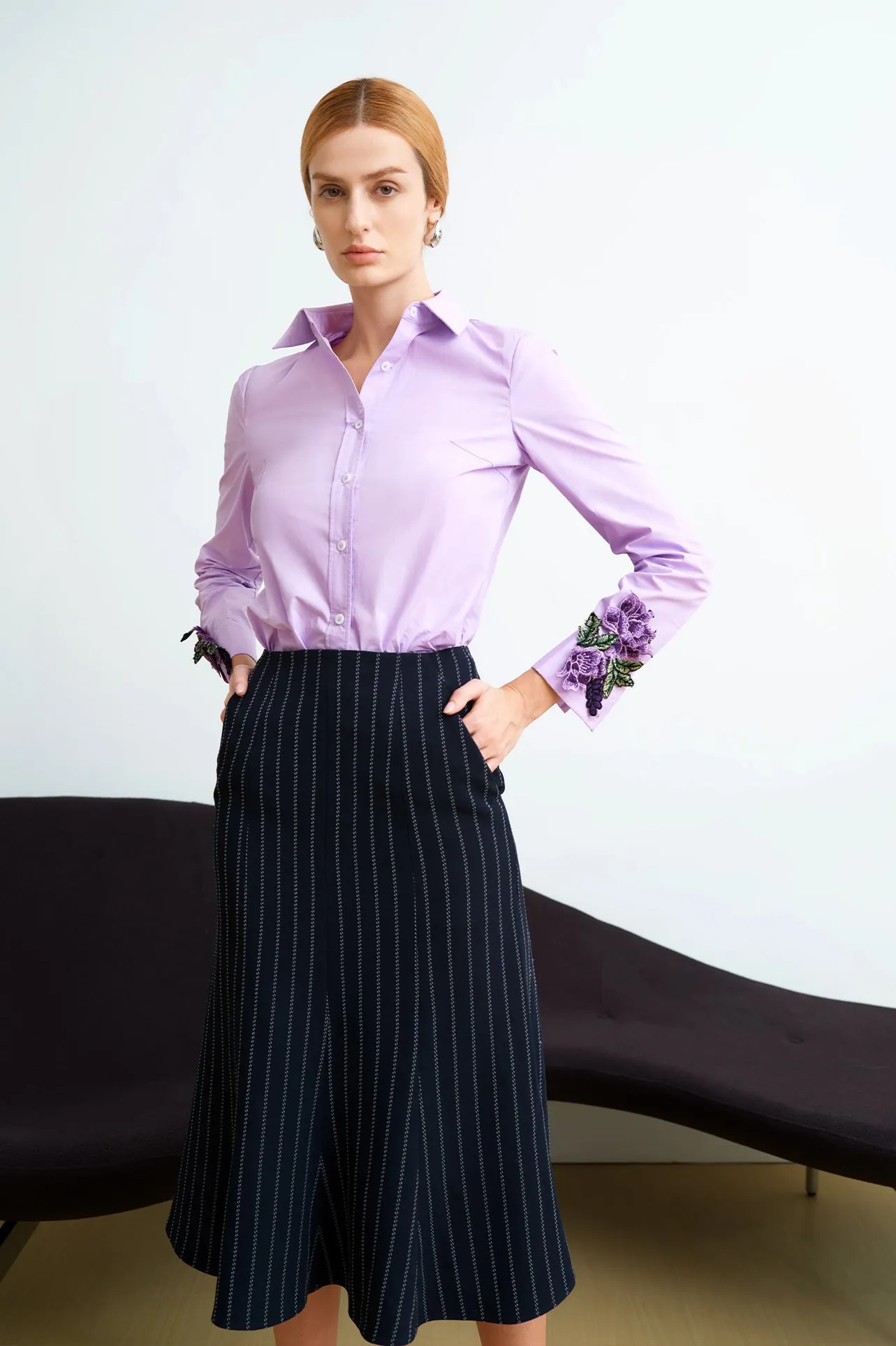 JACQUARD STRIPED SKIRT