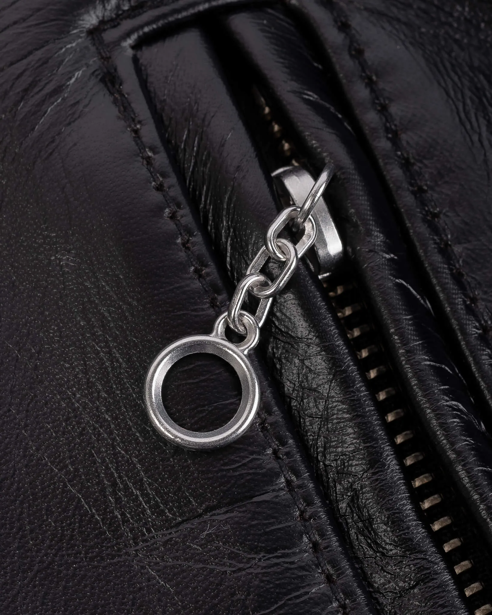 Japanese Horsehide Rider’s Jacket with Collar - Black (Tea-Core Dyed)