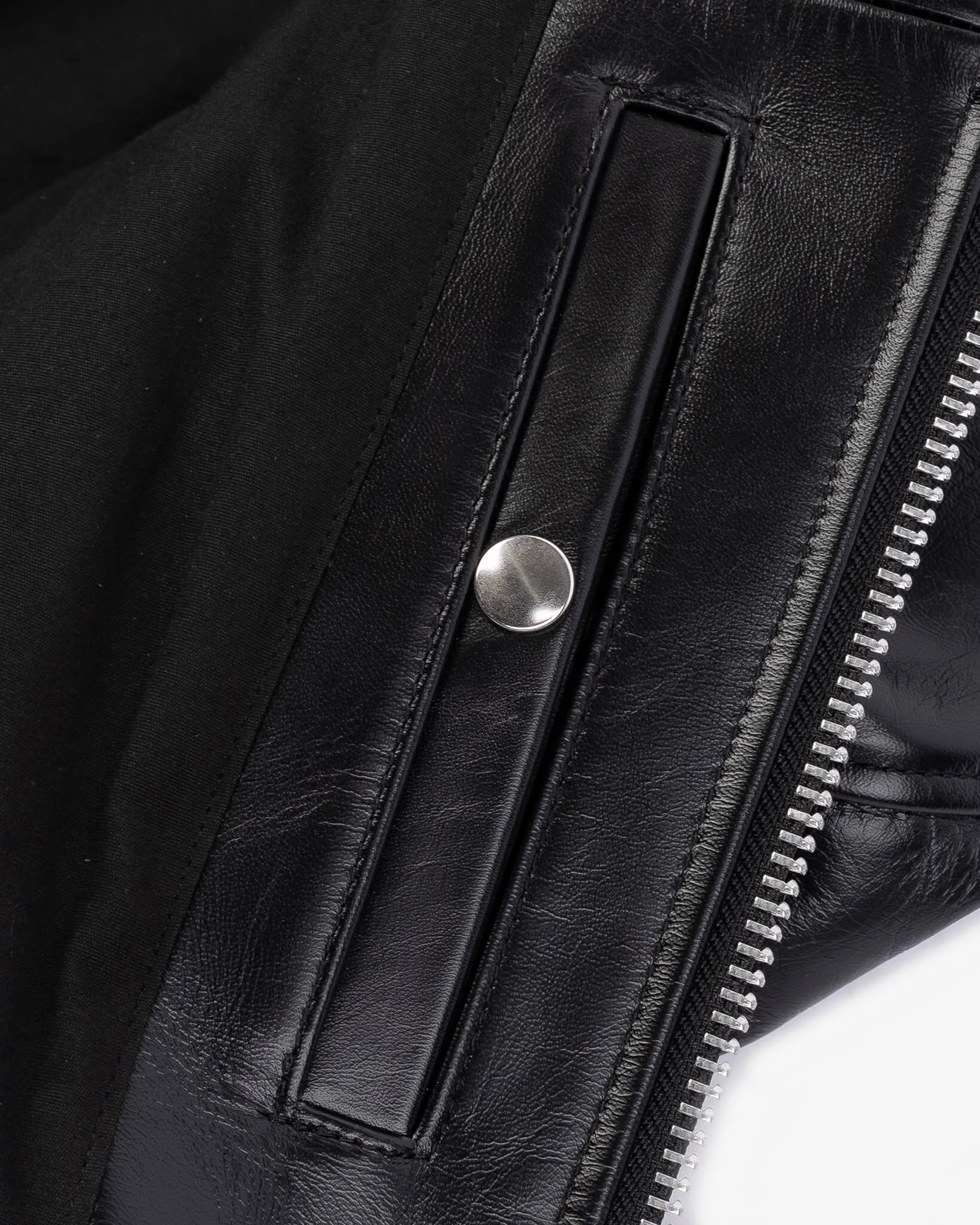 Japanese Horsehide Rider’s Jacket with Collar - Black (Tea-Core Dyed)