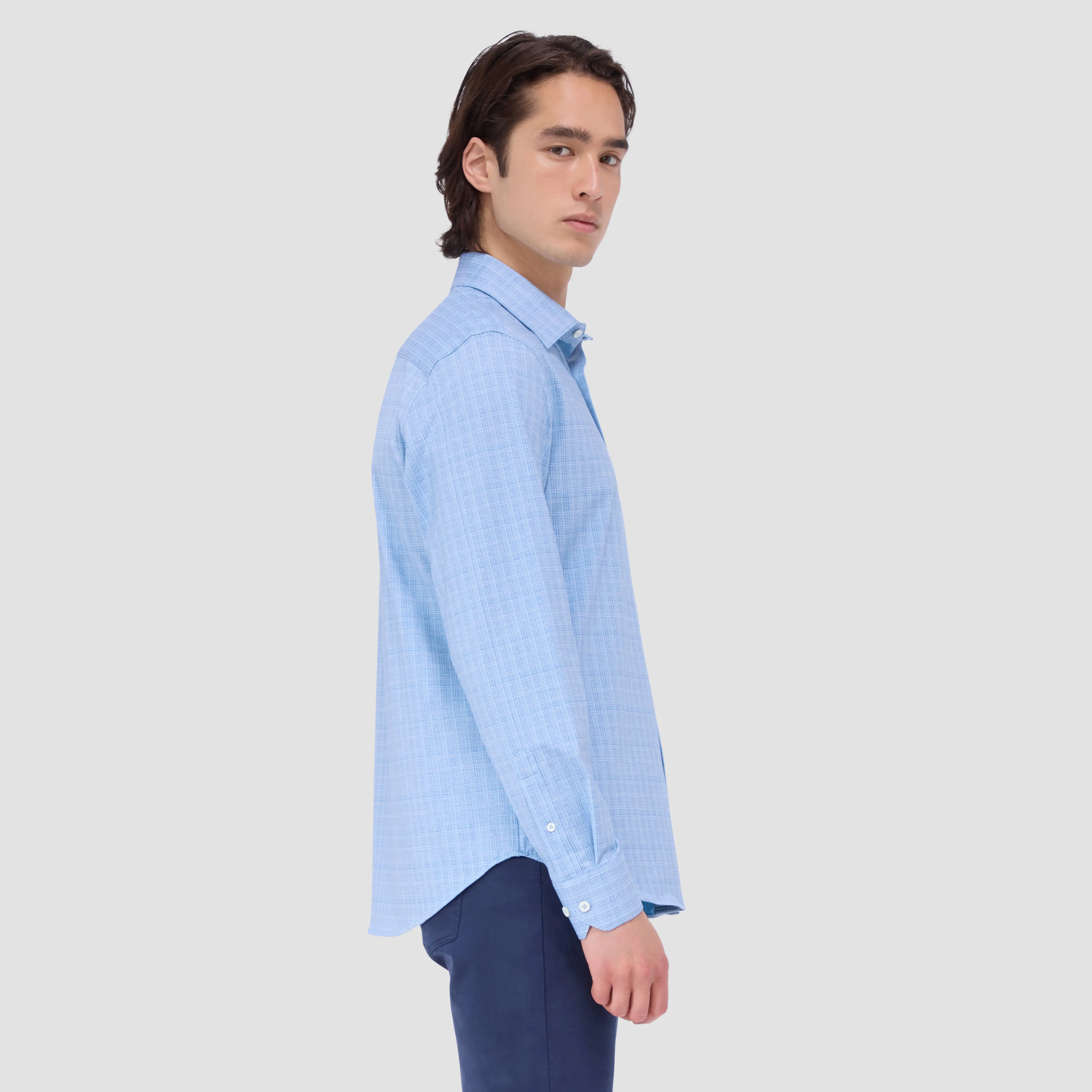 Jimmy Double Sided Plaid/Herringbone OoohCotton Shirt