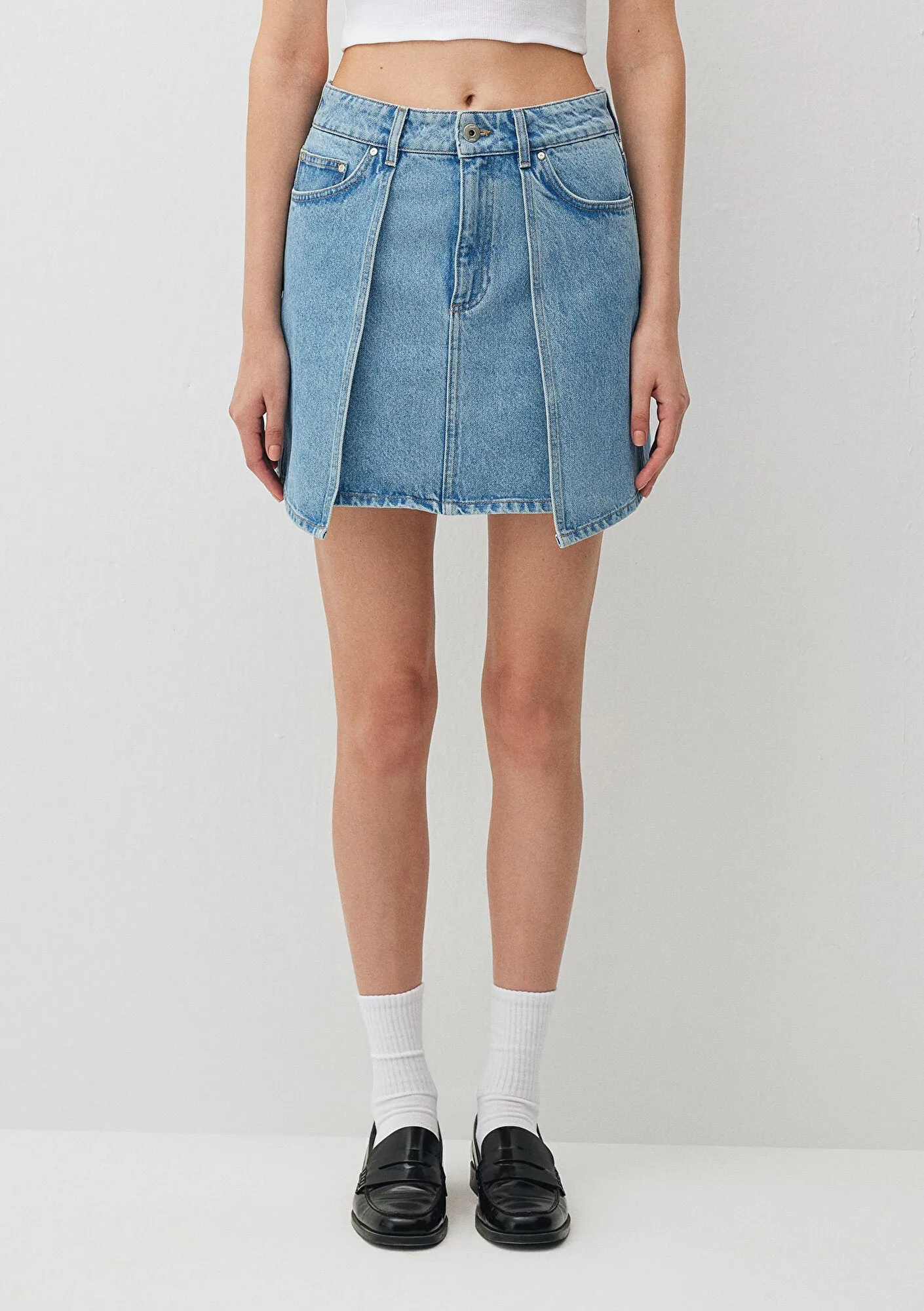 Jun Light Blue Denim  Jean Skirt
