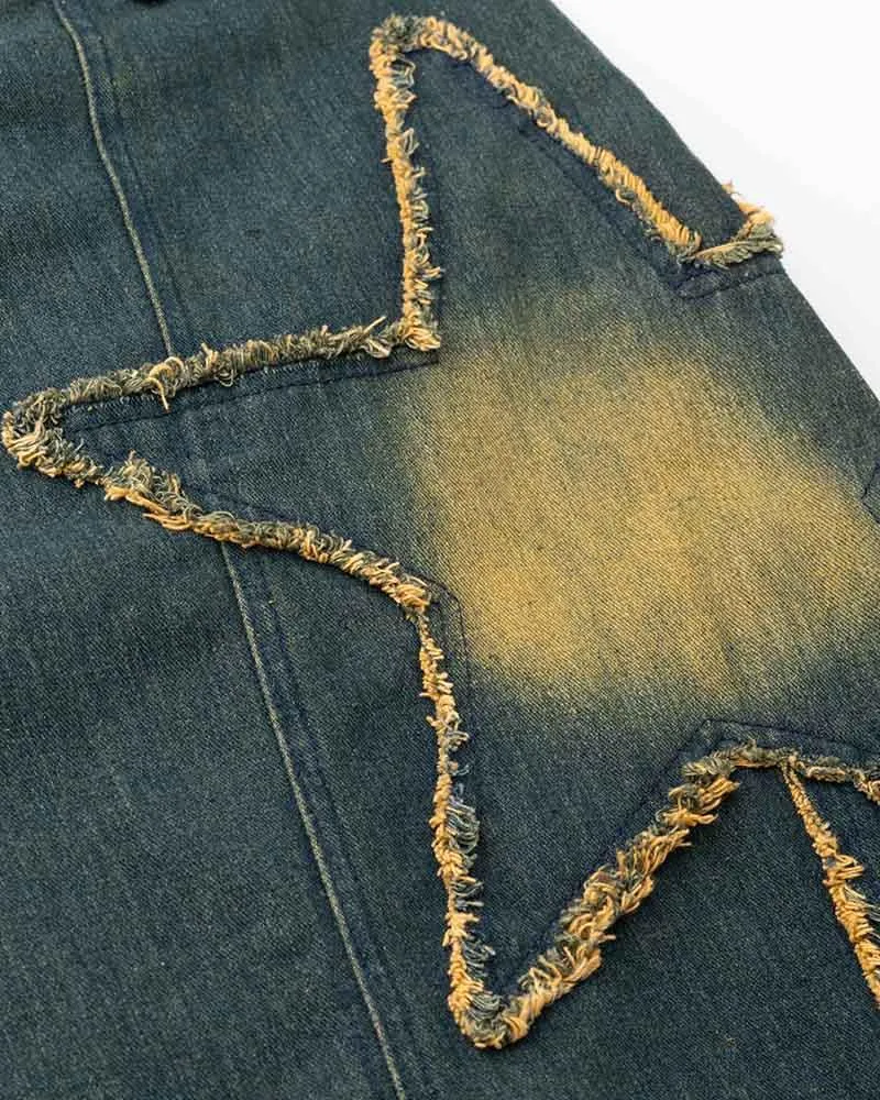 Juno Rey Asymmetrical Denim Slit Skirt