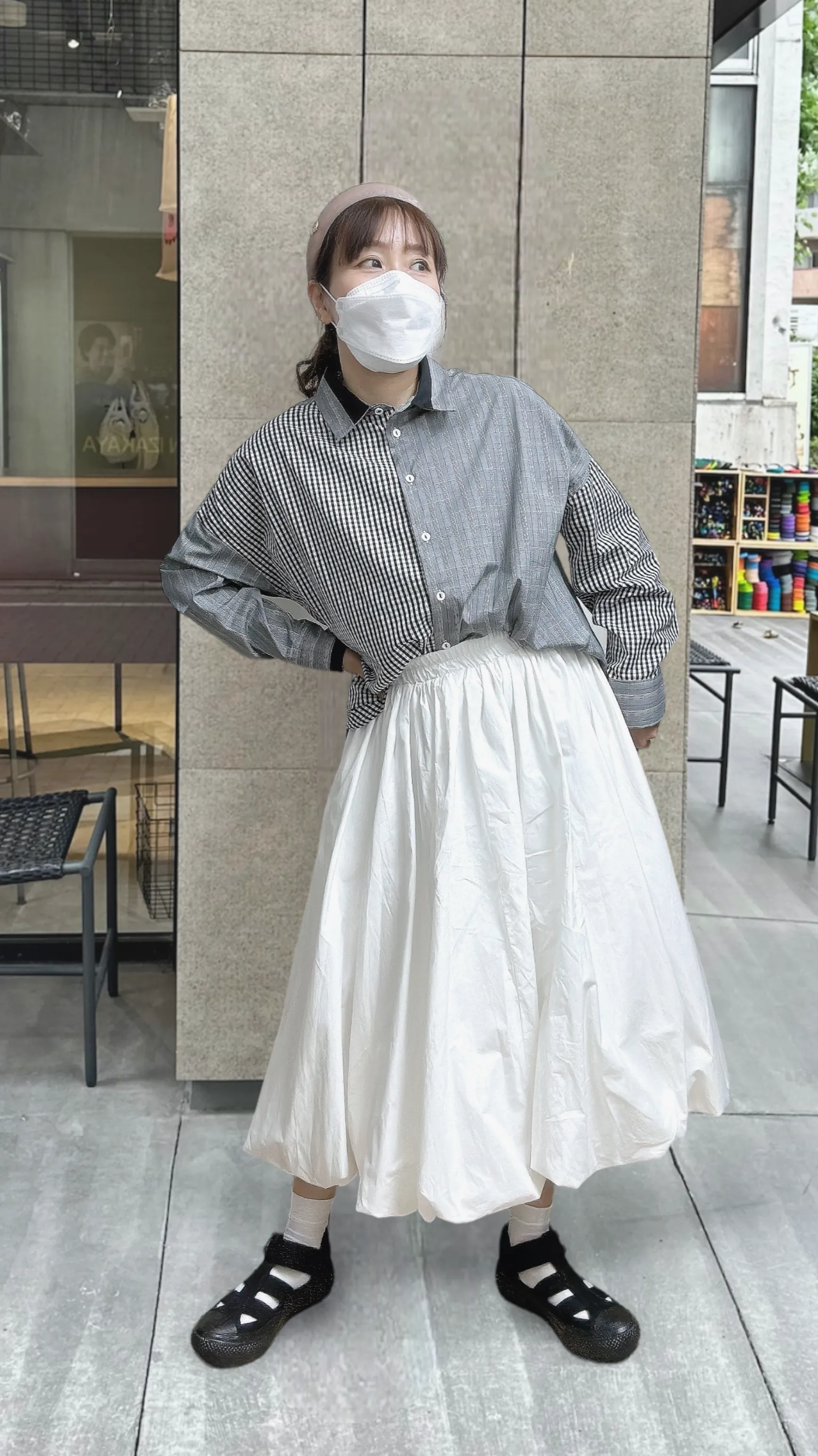 K719 優雅棉質泡泡半身裙 兩色
