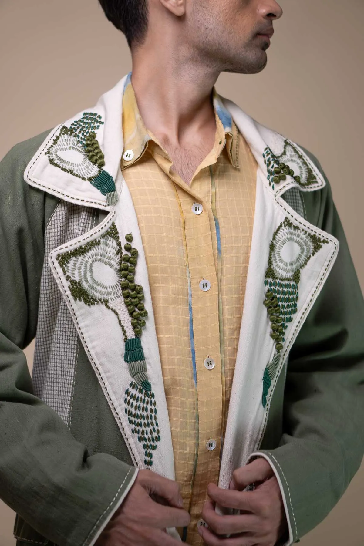Kala Cotton Colorblock Trench