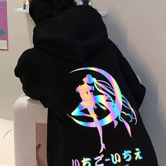 Kawaii Sailor Moon Reflective Hoodie