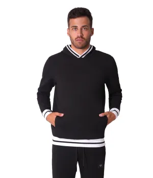 Kiwi Rib Stripes Black Hoodie