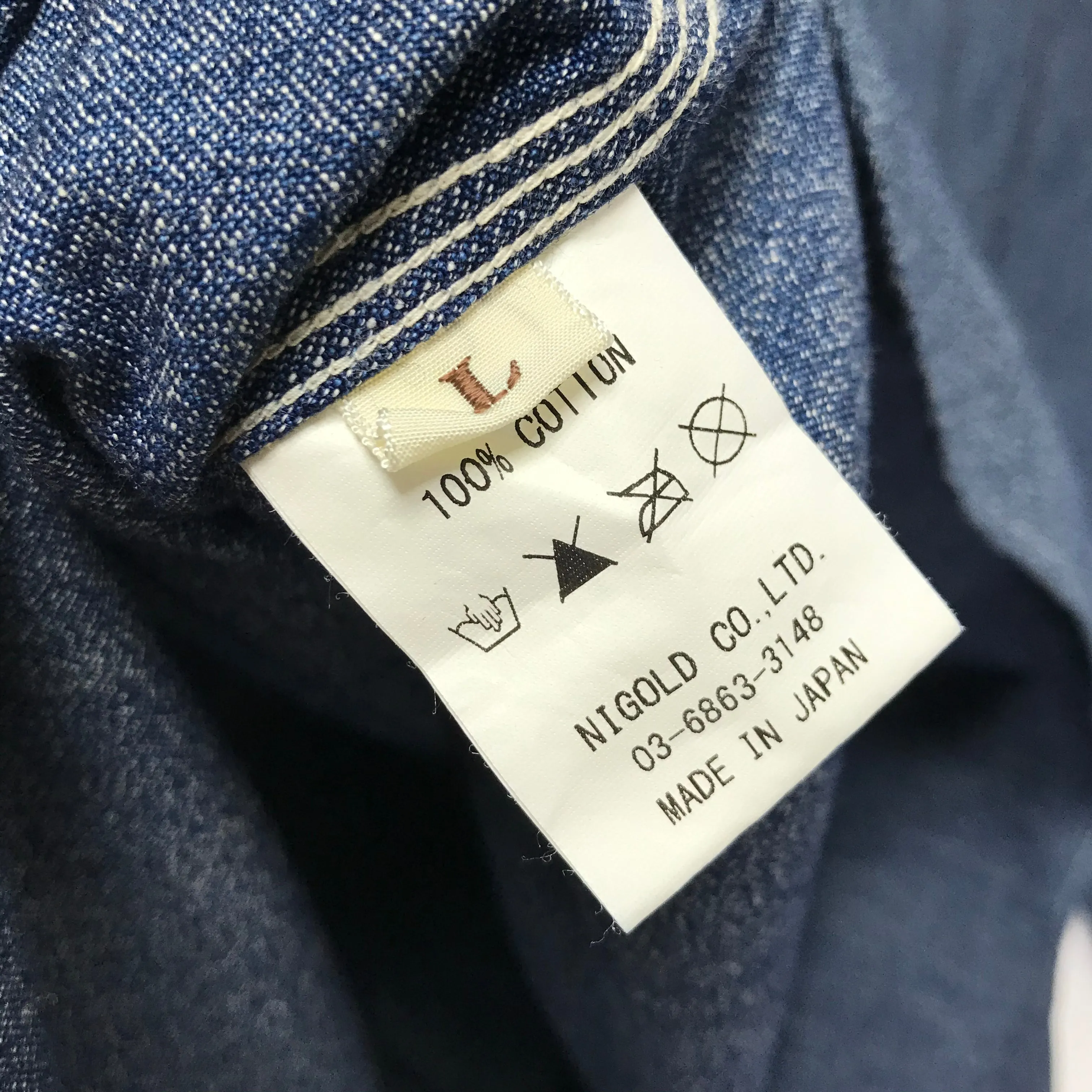 [L] Human Made Chambray L/S Shirt Indigo