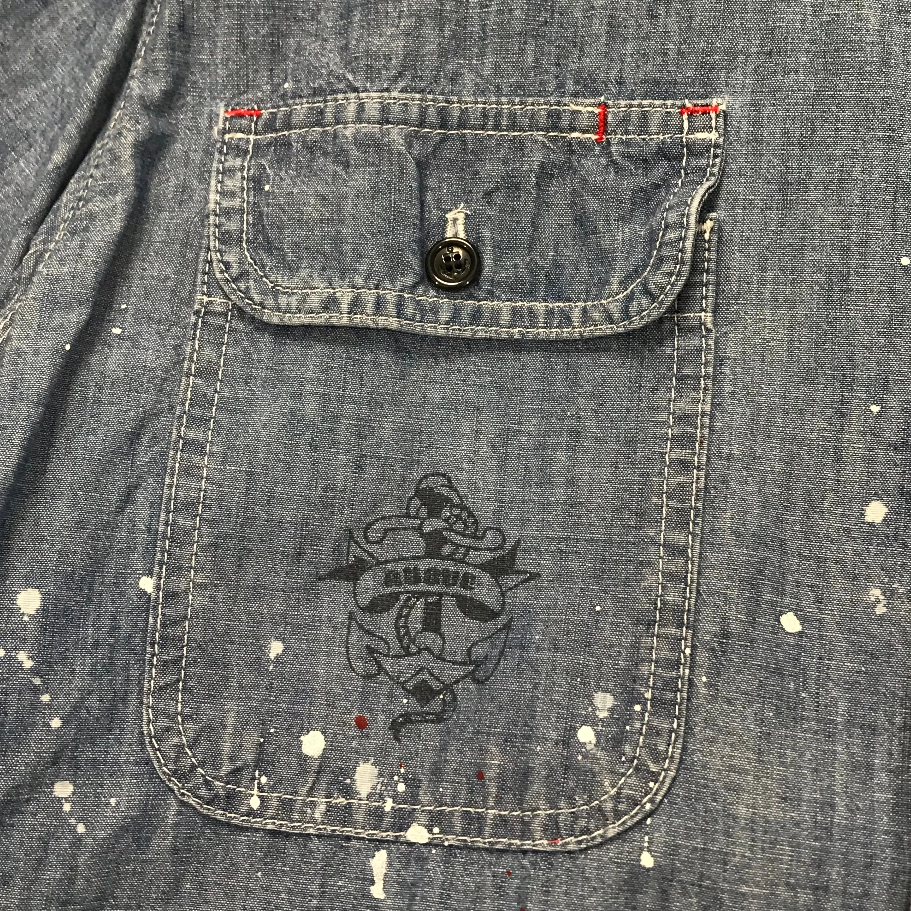 [L] WTaps 08SS Cell SS Chambray Shirt Indigo