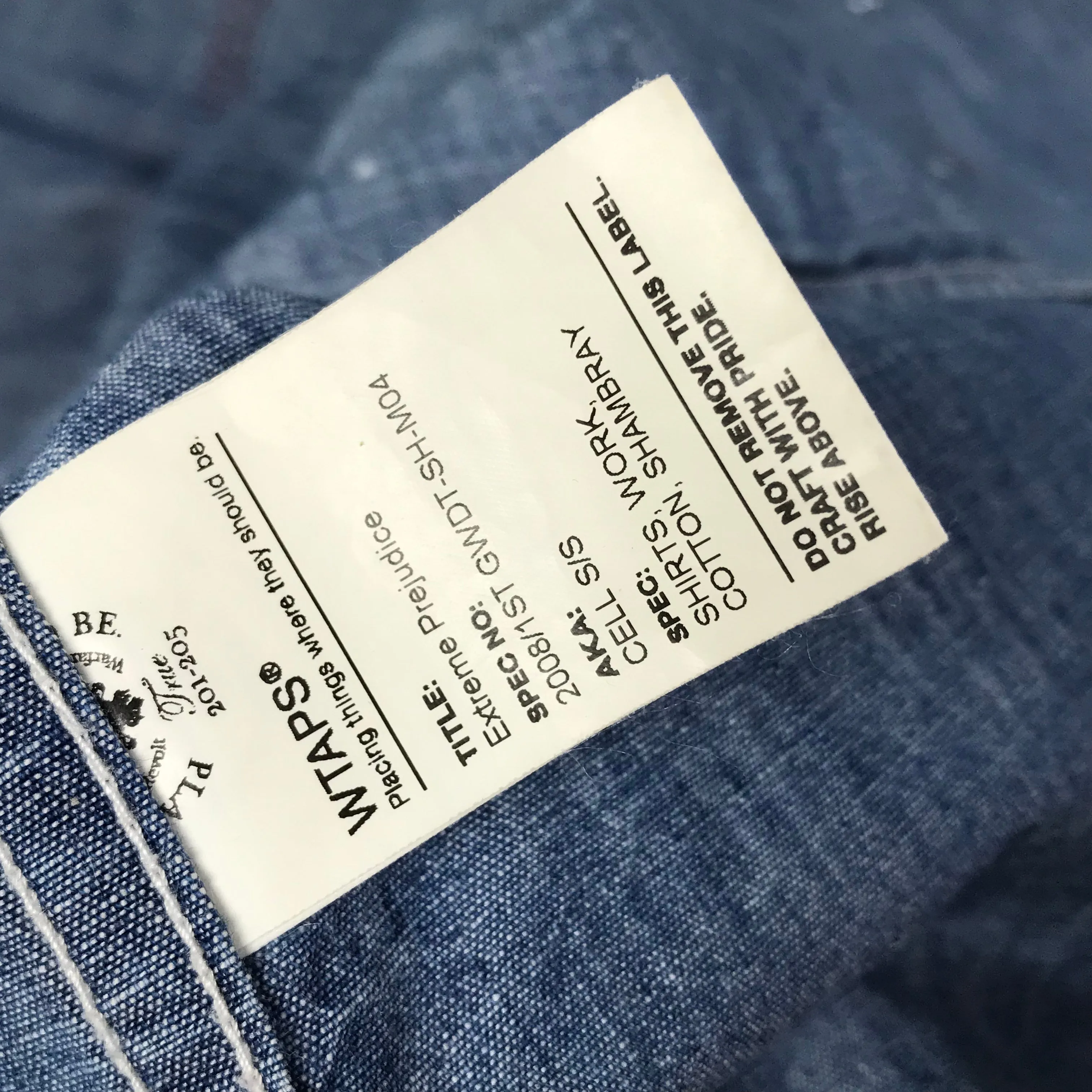 [L] WTaps 08SS Cell SS Chambray Shirt Indigo