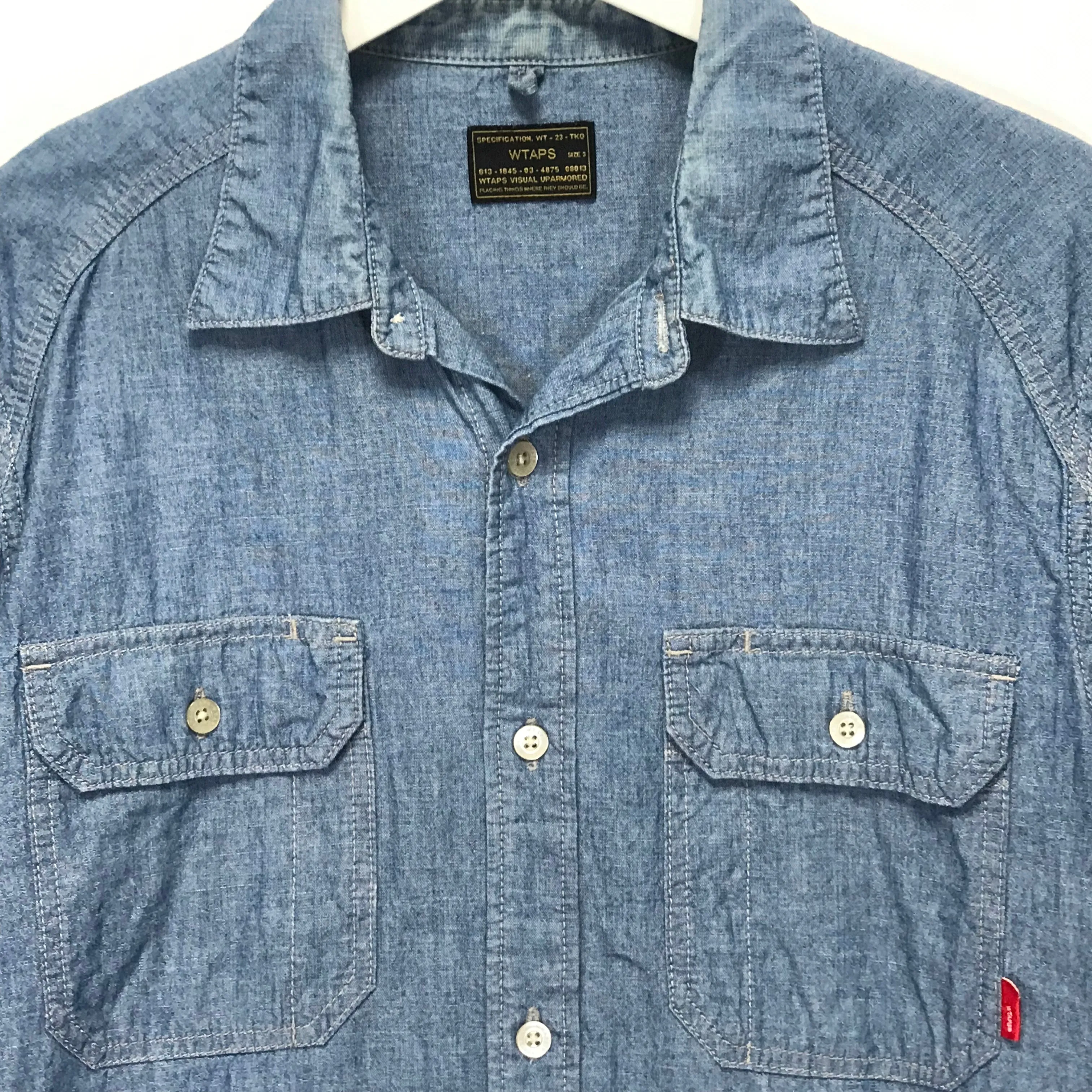 [L] WTaps 14AW Cell L/S Chambray Shirt Blue