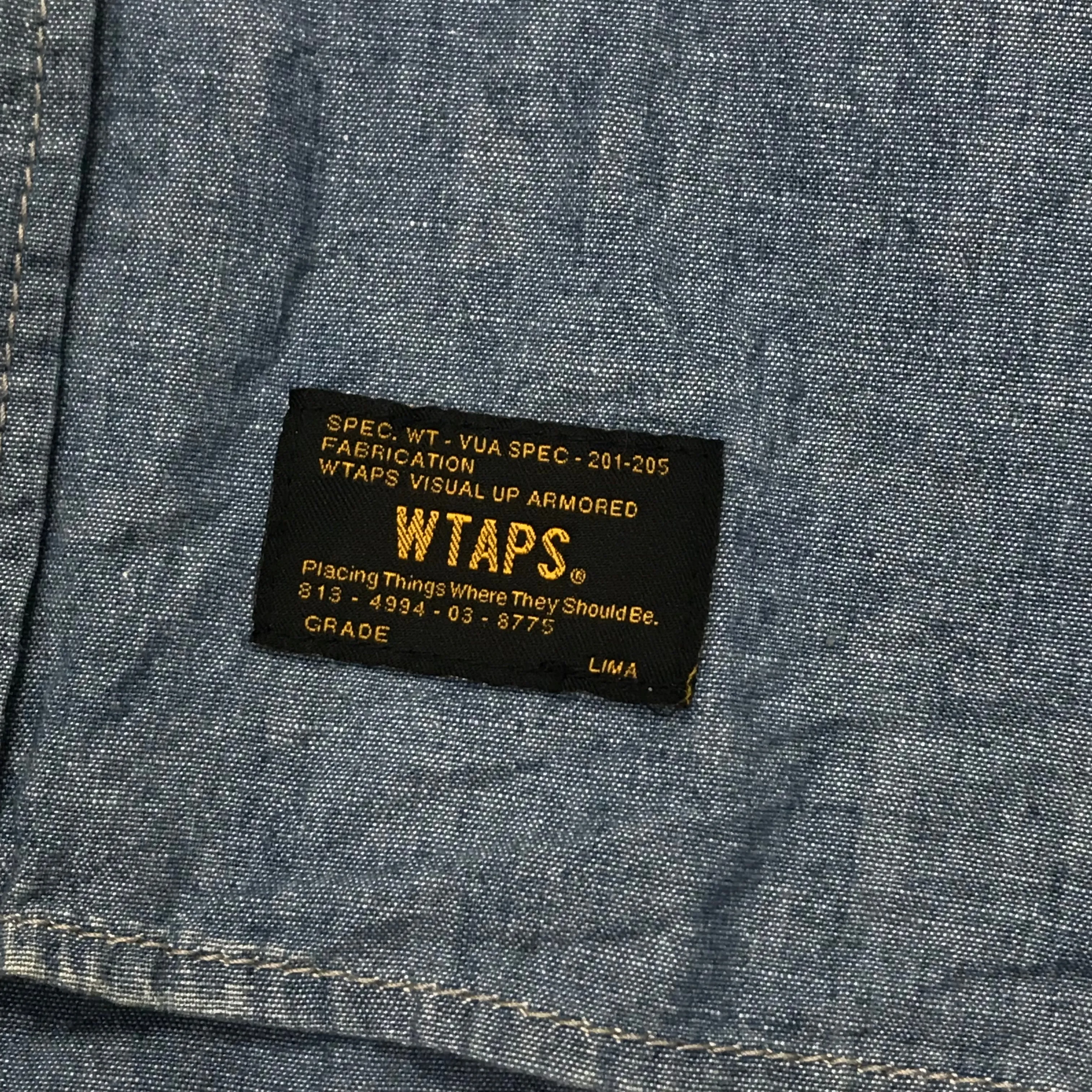 [L] WTaps 14AW Cell L/S Chambray Shirt Blue