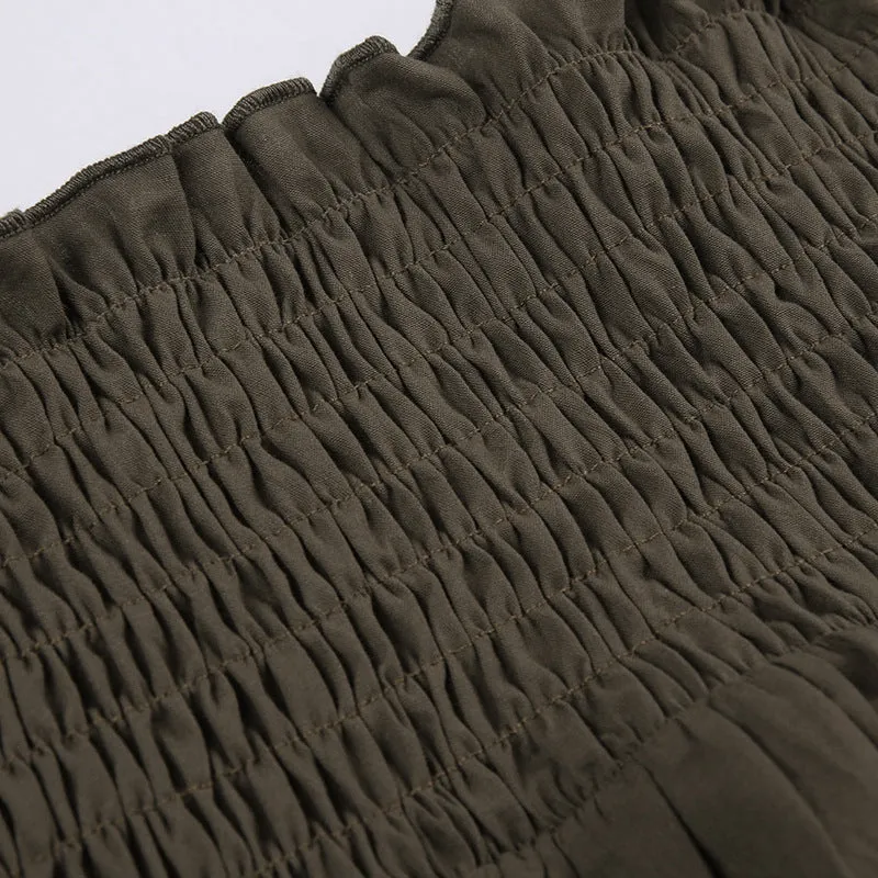 Lace stitching A -line skirt