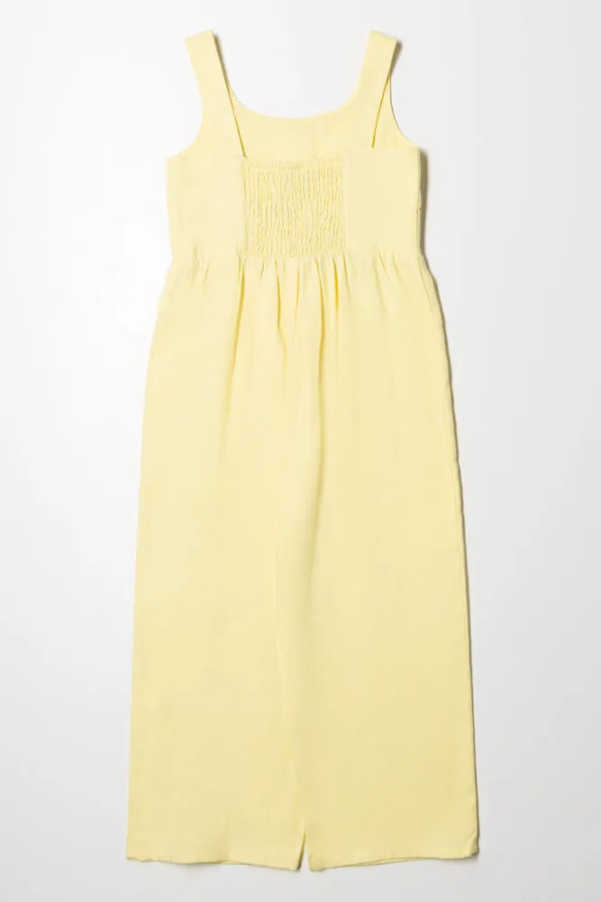 Lace Trim Jumpsuit Yellow
