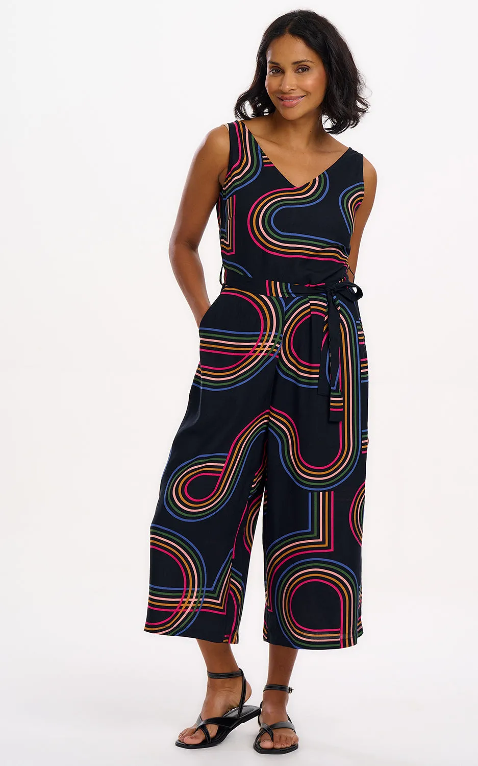 Lamiah Jumpsuit Black Retro Racer