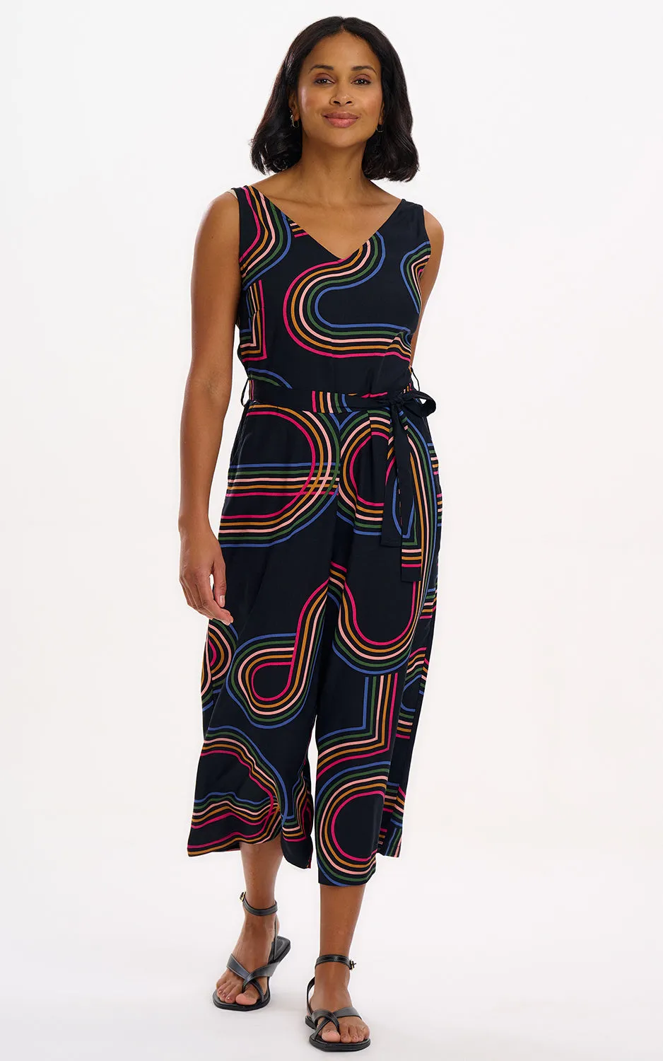 Lamiah Jumpsuit Black Retro Racer