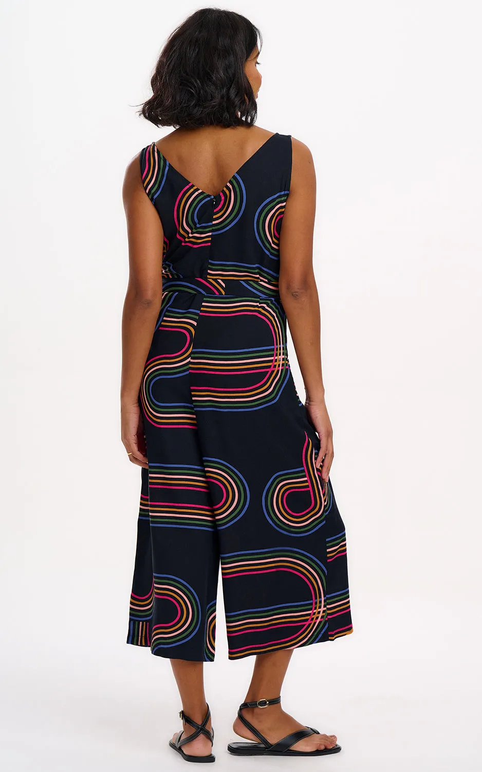 Lamiah Jumpsuit Black Retro Racer
