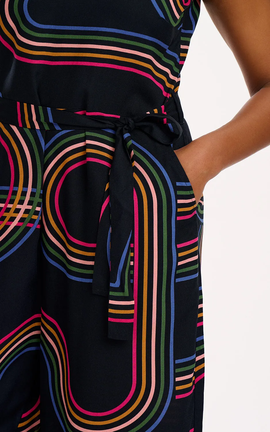 Lamiah Jumpsuit Black Retro Racer