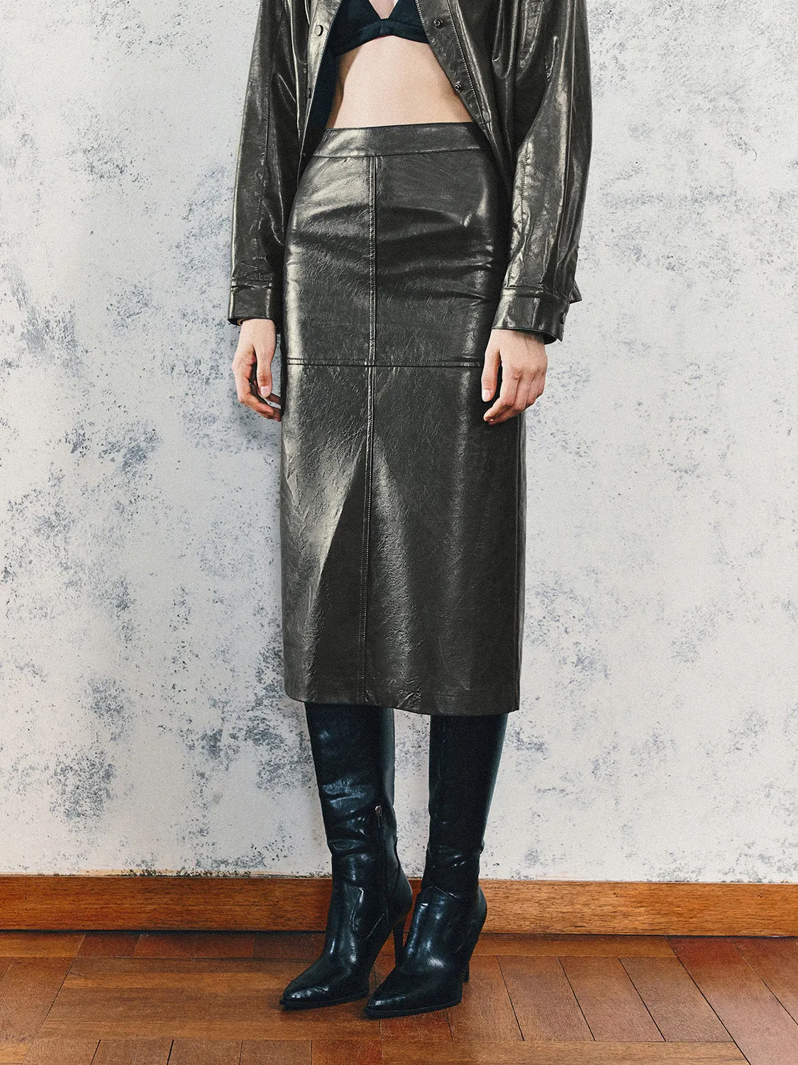 Leather A-Line Skirts