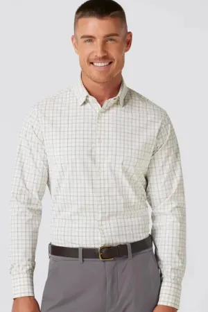 Leeward White Grey Eric Plaid Tech Shirt