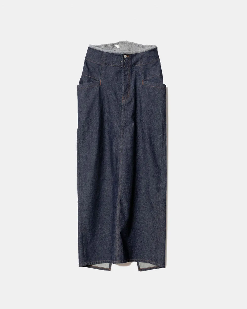 Left Hand Twill Pencil Denim Skirt - Indigo
