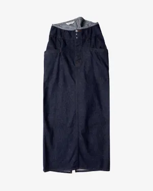 Left Hand Twill Pencil Denim Skirt - Indigo
