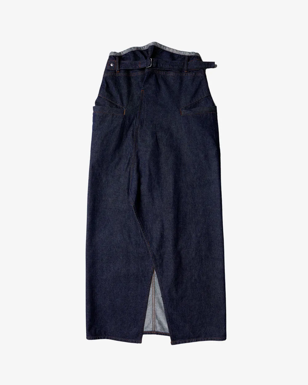 Left Hand Twill Pencil Denim Skirt - Indigo
