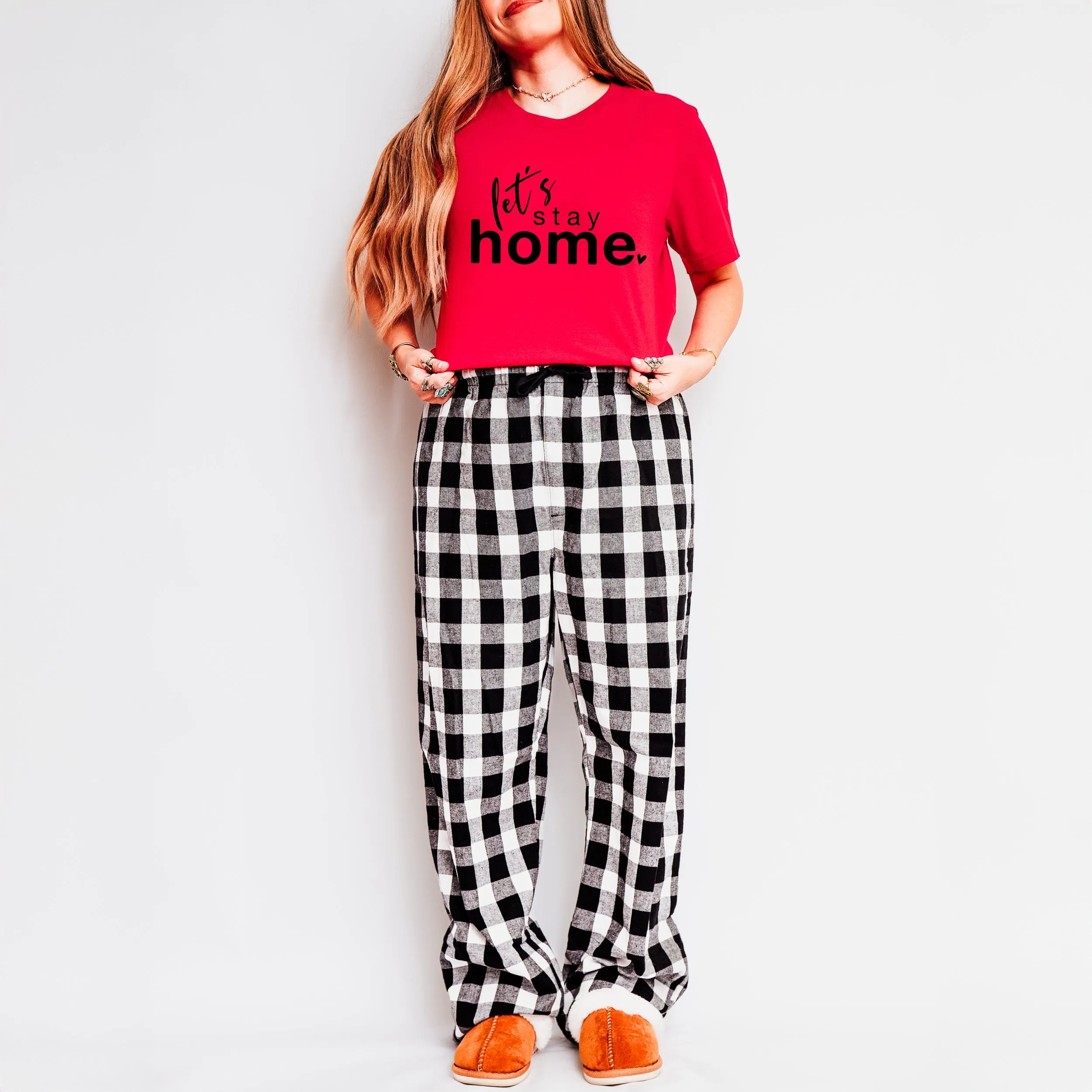 Let's Stay Home | Plaid Pajama Set