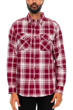 Long Sleeve Flannel Full Plaid Checkered Shirt