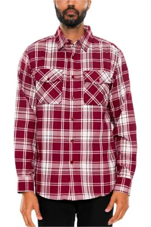 Long Sleeve Flannel Full Plaid Checkered Shirt