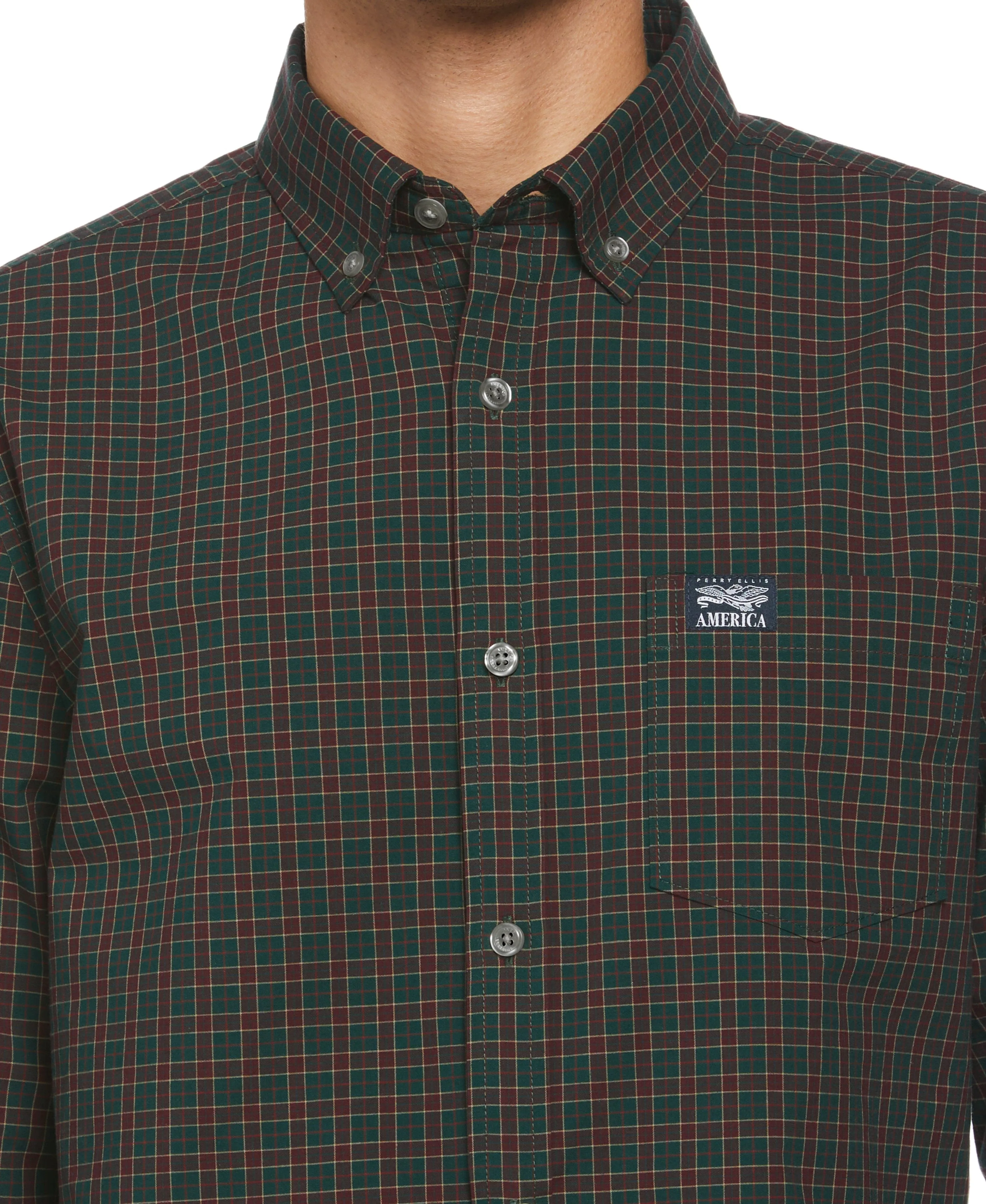 Long Sleeve Plaid Poplin Shirt
