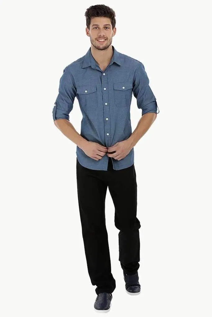 Long Sleeve Quilted Patch Shirt