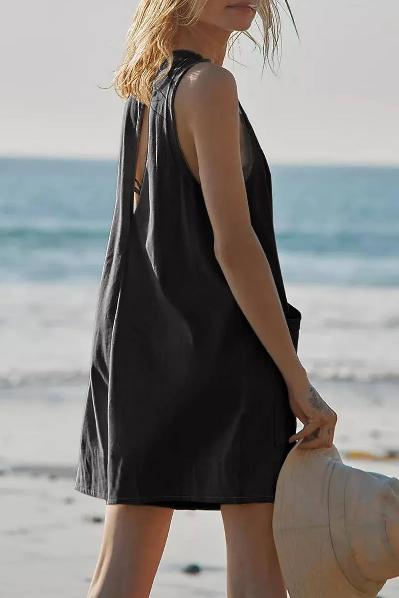 LOOSE CASUAL BACKLESS SLEEVELESS JUMPSUIT