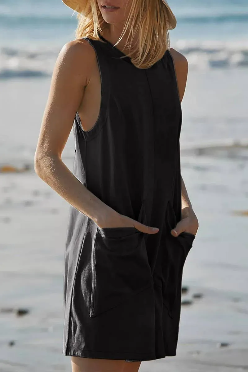 LOOSE CASUAL BACKLESS SLEEVELESS JUMPSUIT