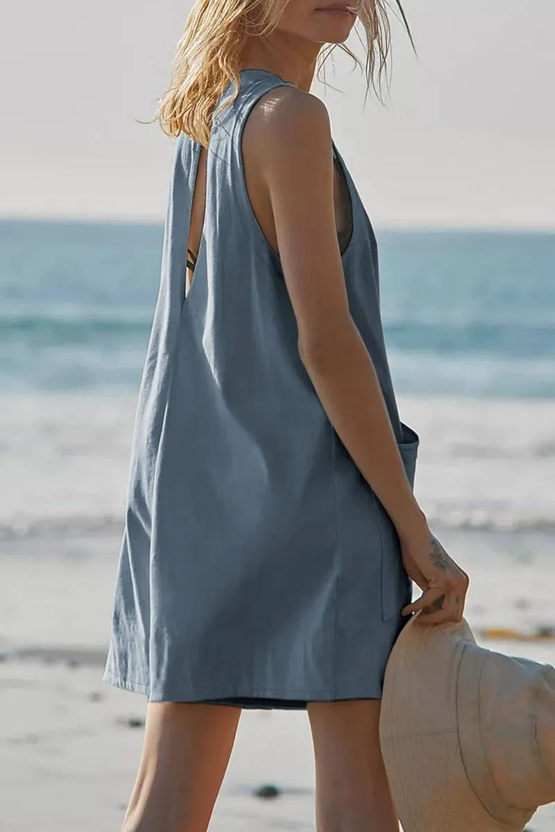 LOOSE CASUAL BACKLESS SLEEVELESS JUMPSUIT